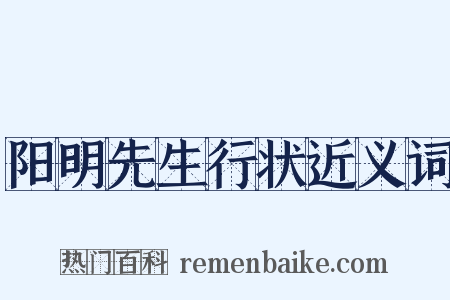 阳明先生行状近义词是什么意思的图片